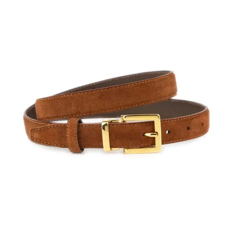 Tobacco Gold-Buckle Belt