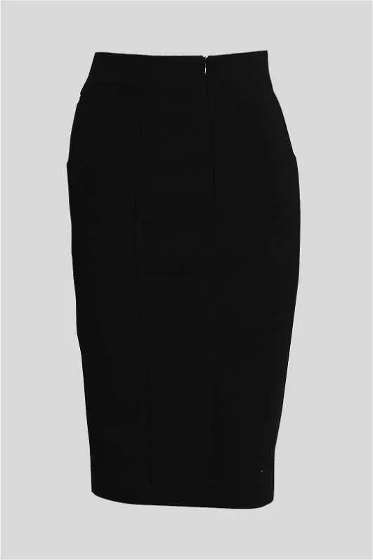 Noir Tailored Pencil Skirt