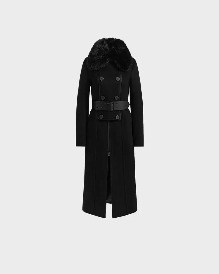 Faux-Fur Collar Wool Coat