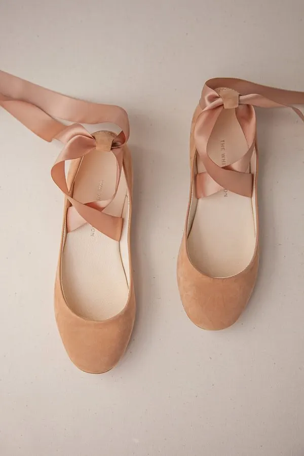 Satin Ribbon Ballet Flats – Blush