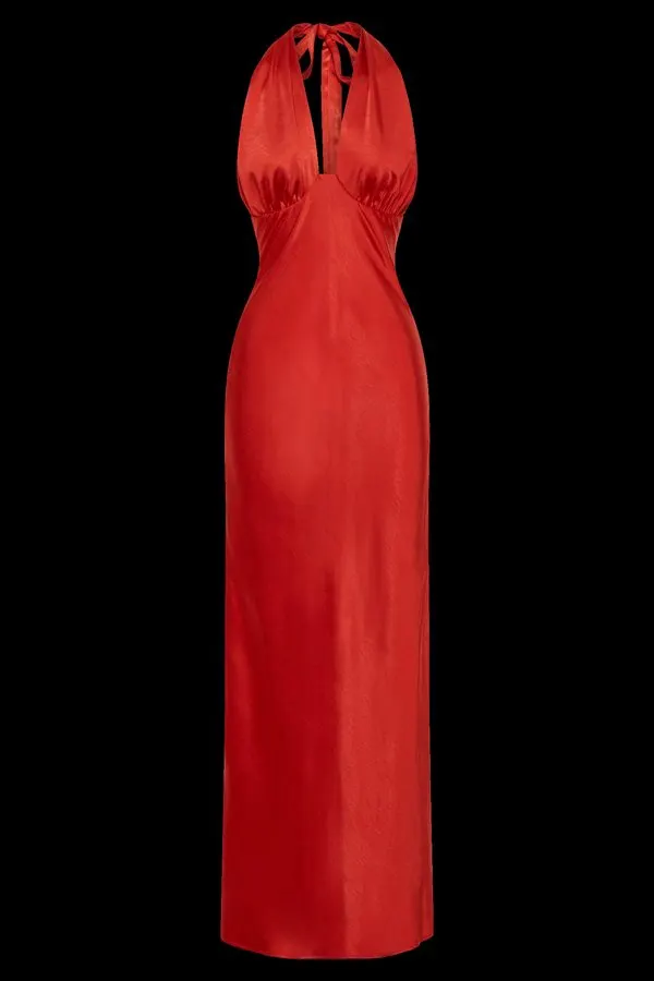 Vermilion Satin Gown