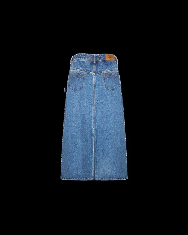 Shadow Denim Midi Skirt