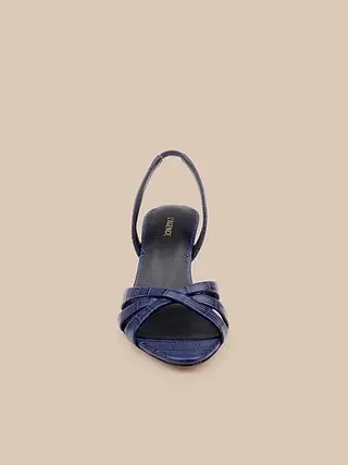 Midnight Kitten-Heel Slingback Sandal
