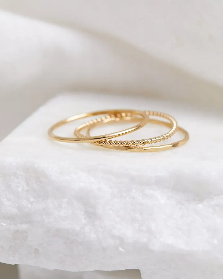 Gilded Trio Stacking Rings