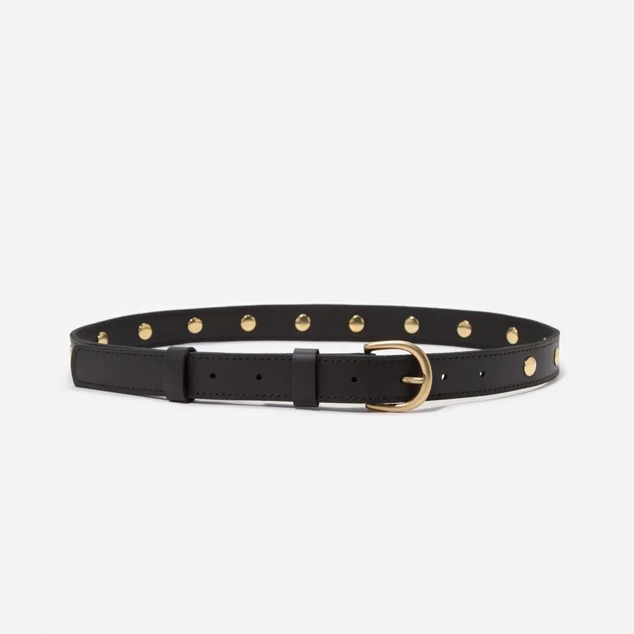 Studded Noir Leather Belt