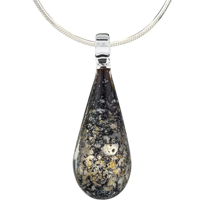 Obsidian Teardrop Pendant Necklace