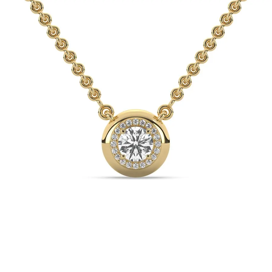 Halo Diamante Pendant Necklace