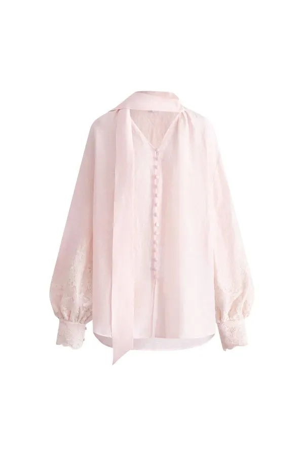 Blush Silk Blouse