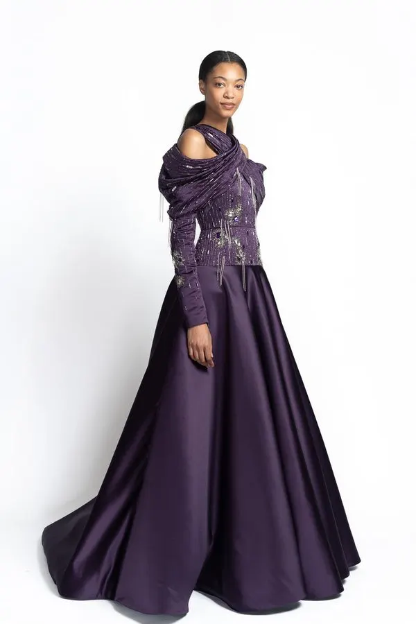 Amethyste Draped Gown