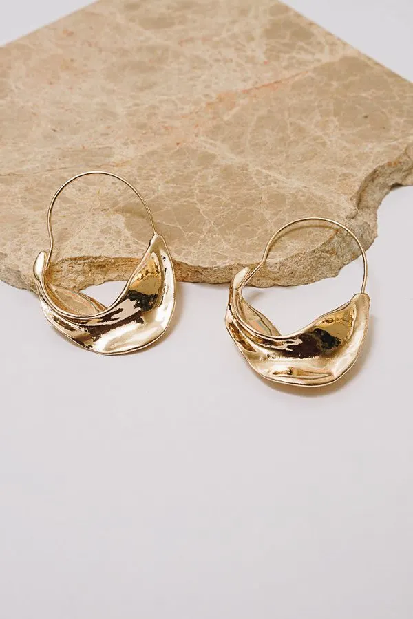 Sculptural Gold Hoop Earrings
