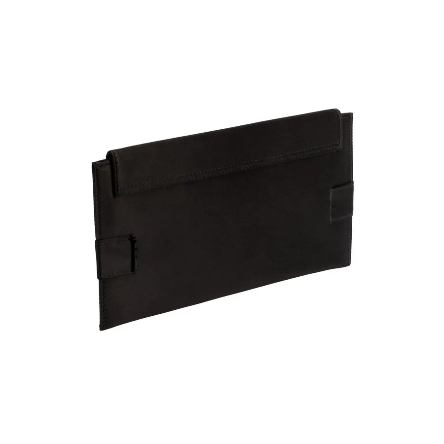Noir Satin Envelope Clutch