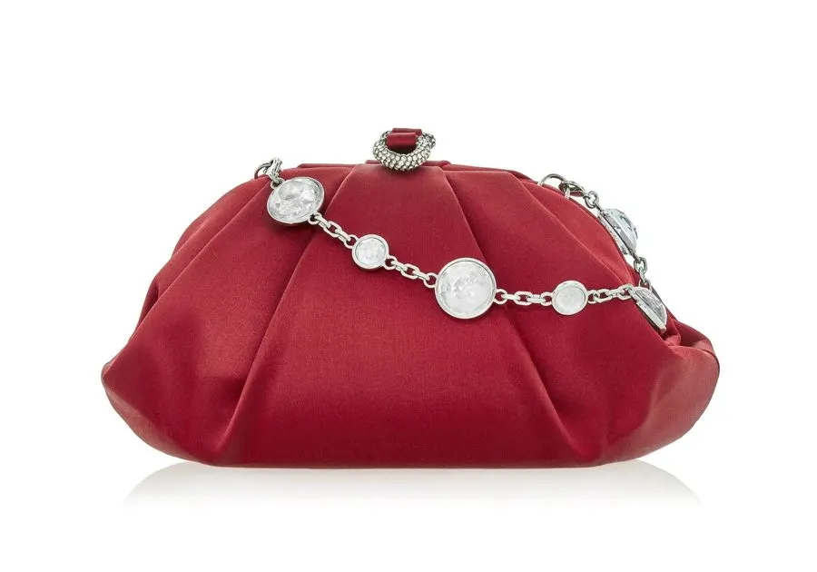 Crimson Gilt Evening Clutch