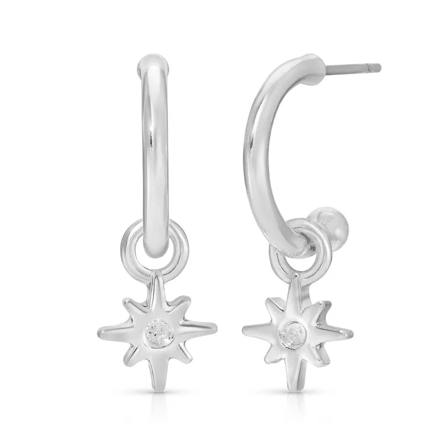 Starburst Charm Hoops