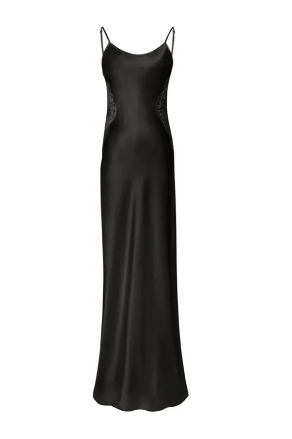 Obsidian Satin Slip Gown