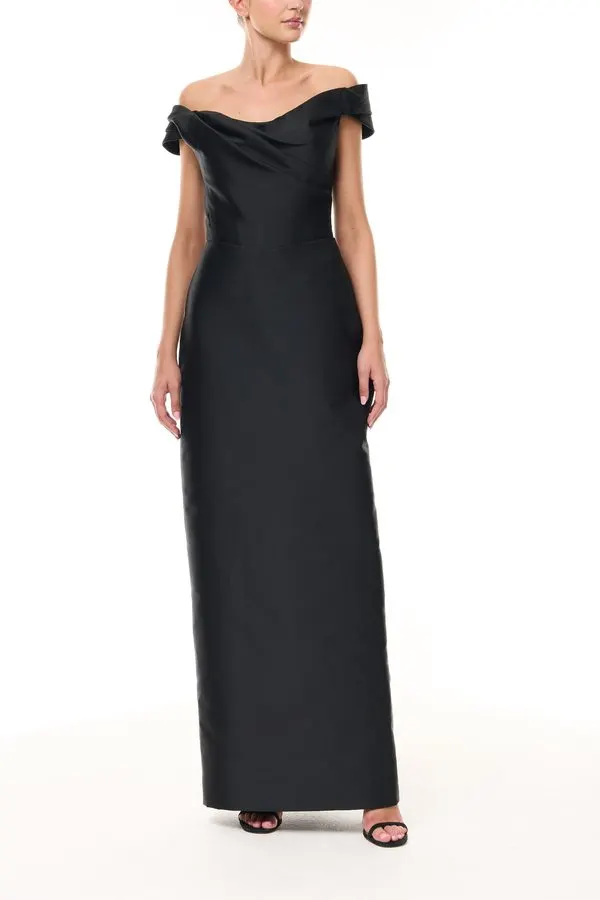 Baroque Noir Column Gown