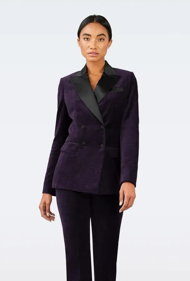 Plum Velvet Tailored Blazer