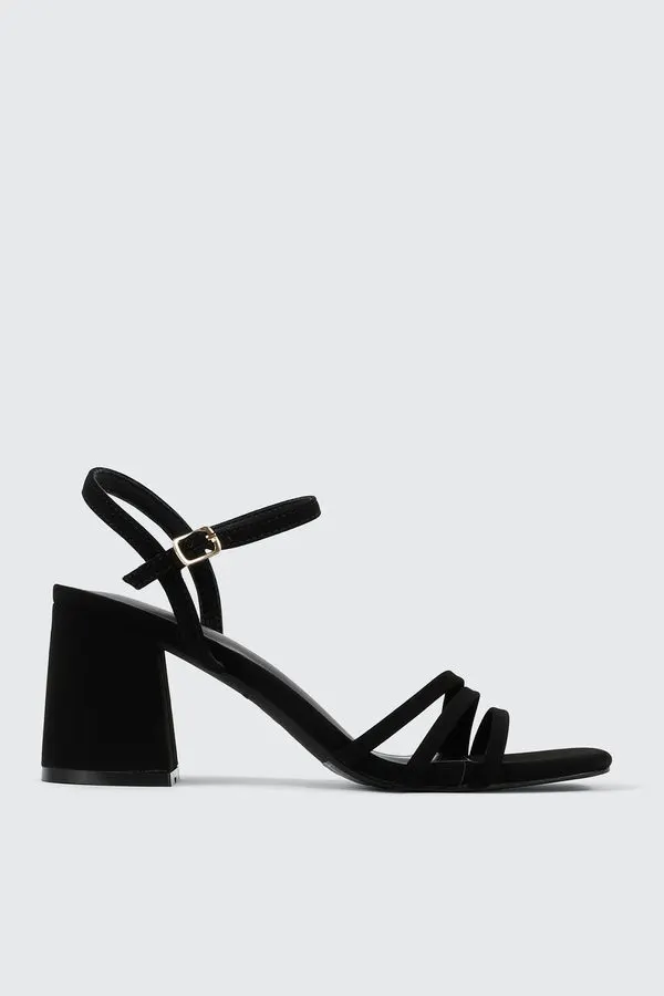Ebene Square-Toe Heel Sandal
