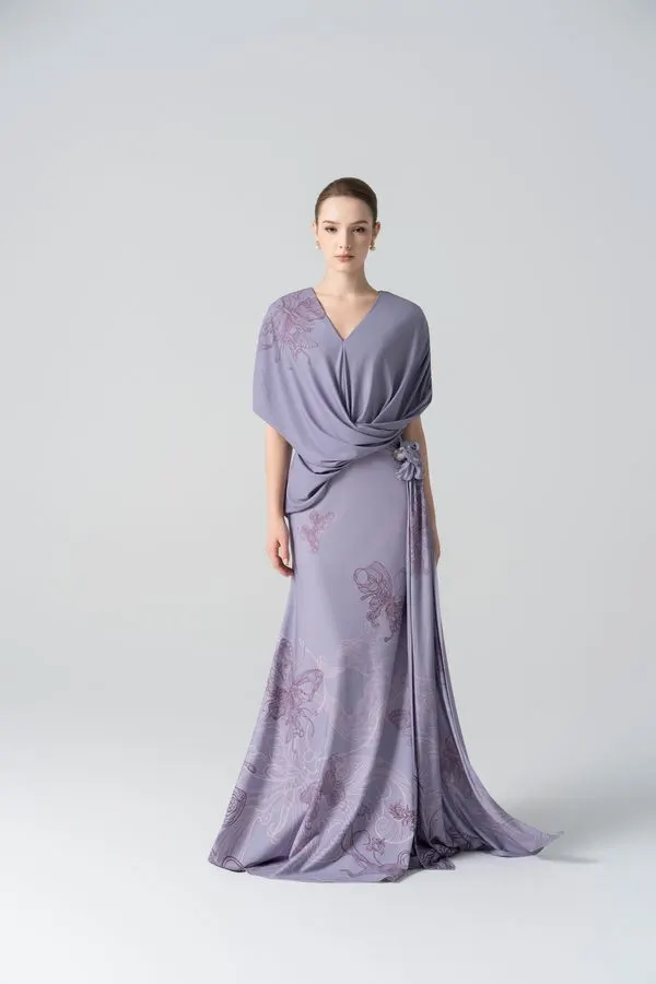 Amethyste Draped Gown