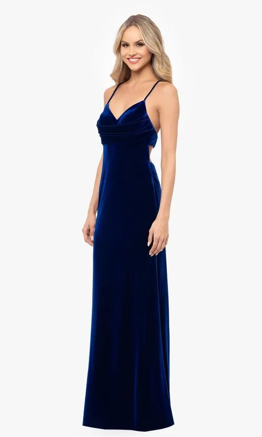 Sapphire Velvet Maxi Dress