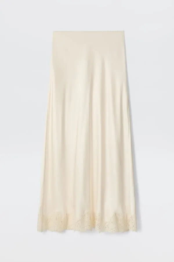 Pearl Satin Midi Skirt