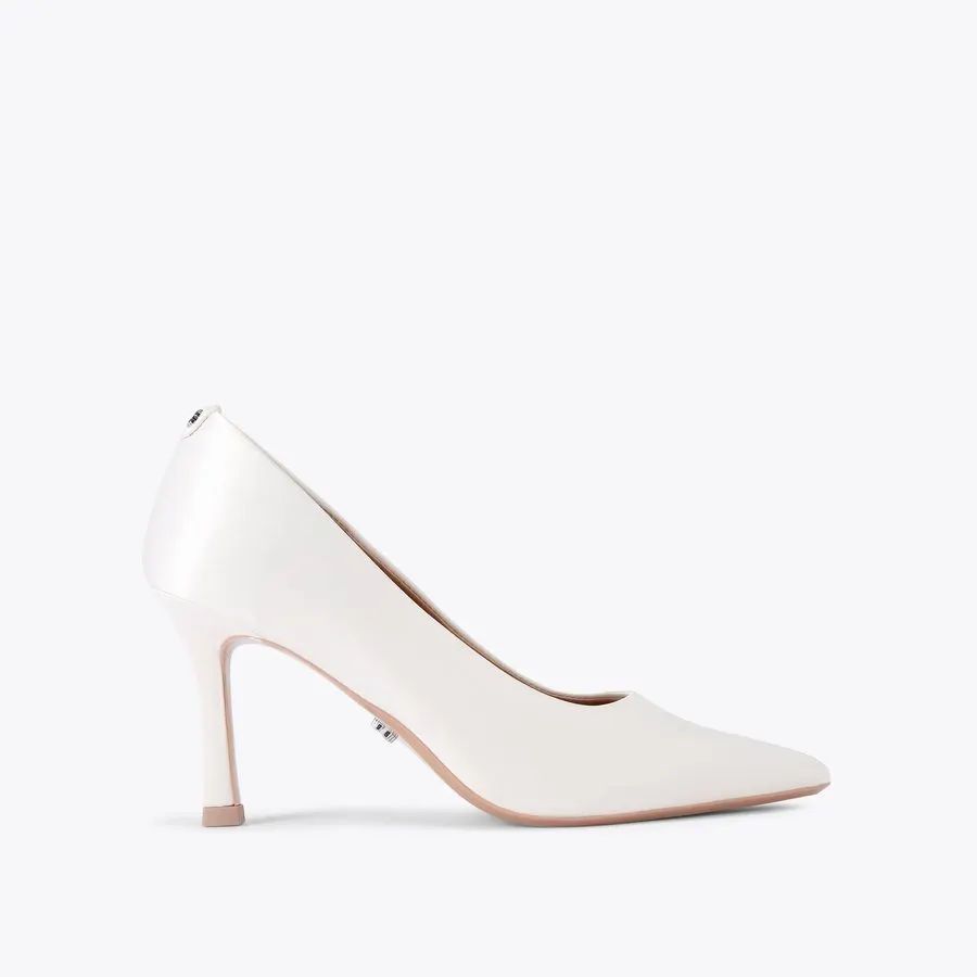 Blanc Leather Court Heel