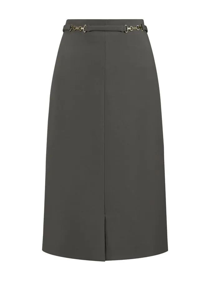 Graphite High-Waist Pencil Skirt