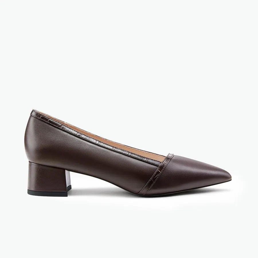 Espresso Leather Heel