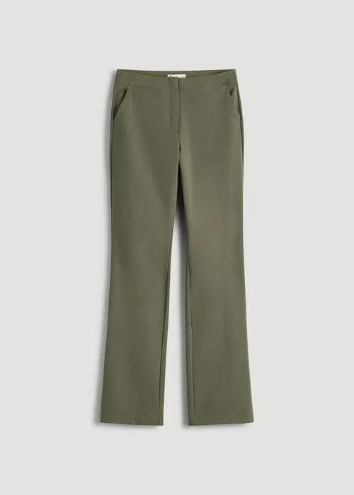 Olive Straight-Leg Trousers