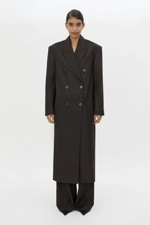 Espresso Double-Breasted Overcoat
