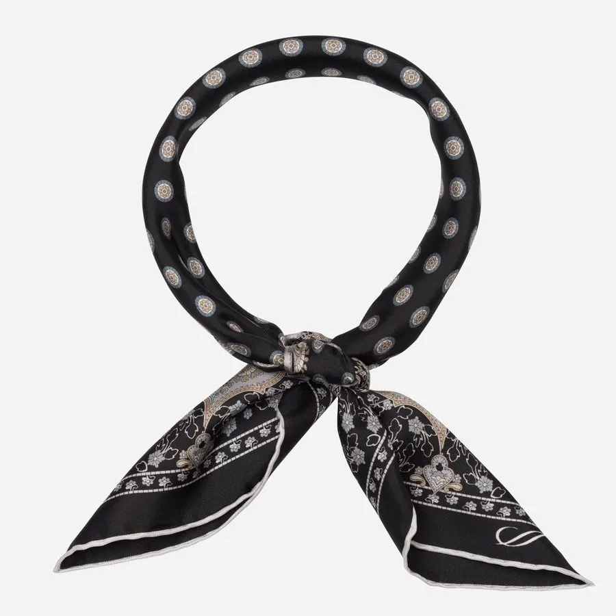 Deco Noir Silk Twill Neckerchief