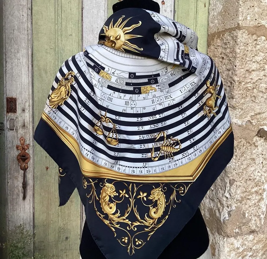Noir Zodiac Silk Carre