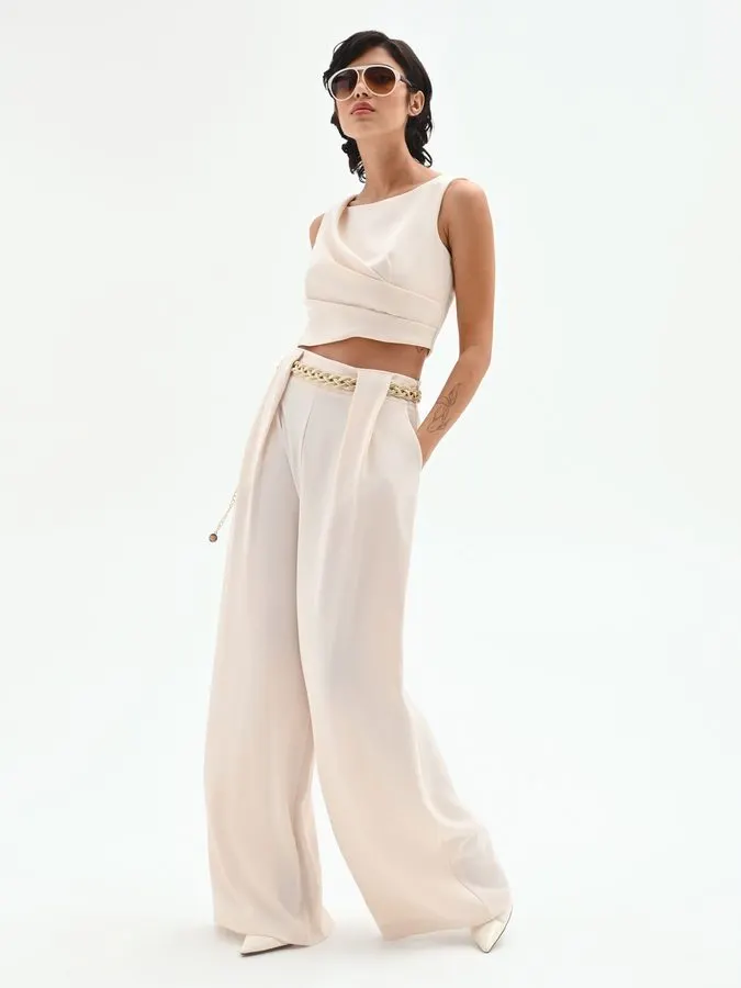 Editorial Pleated Palazzo Trousers