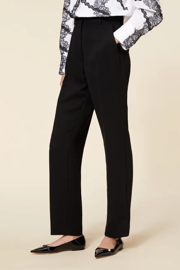 Onyx High-Waist Cigarette Trousers