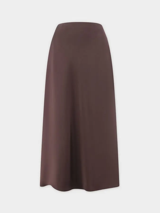Mocha Satin Slip Skirt