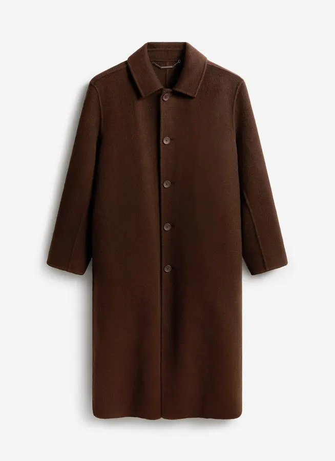 Espresso Double-Breasted Overcoat