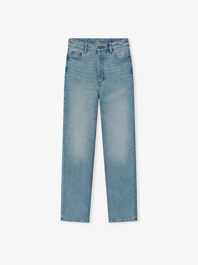 Light-Wash Straight Jeans