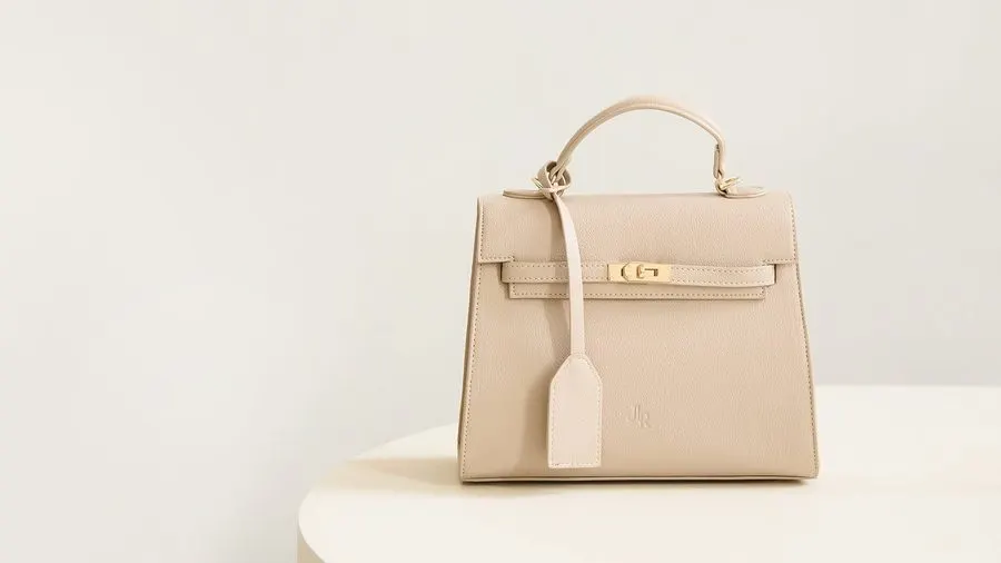 Taupe Structured Top-Handle