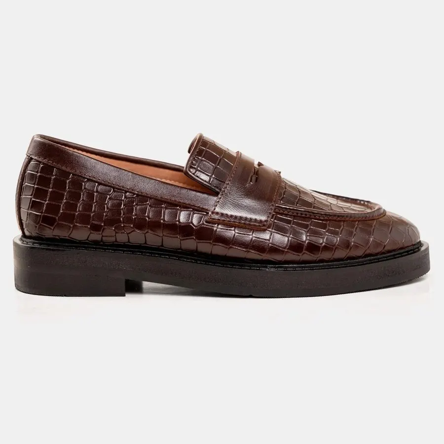 Embossed Medallion Loafers
