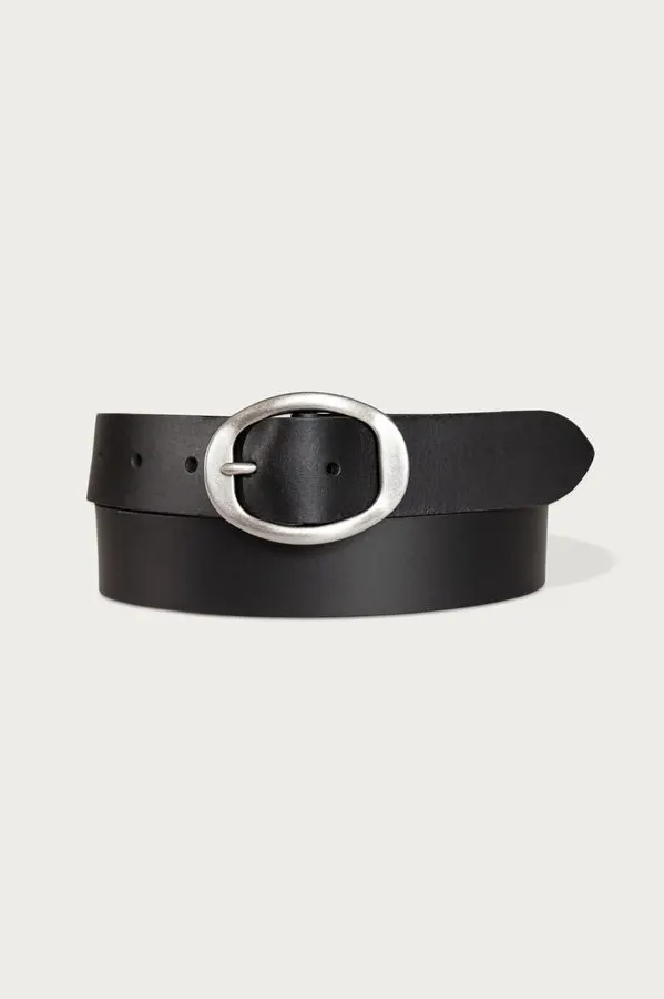 Sculpted-Buckle Leather Belt
