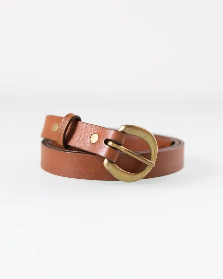 Tobacco Gold-Buckle Belt