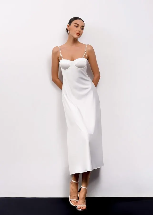 Cendre Slip Midi Dress