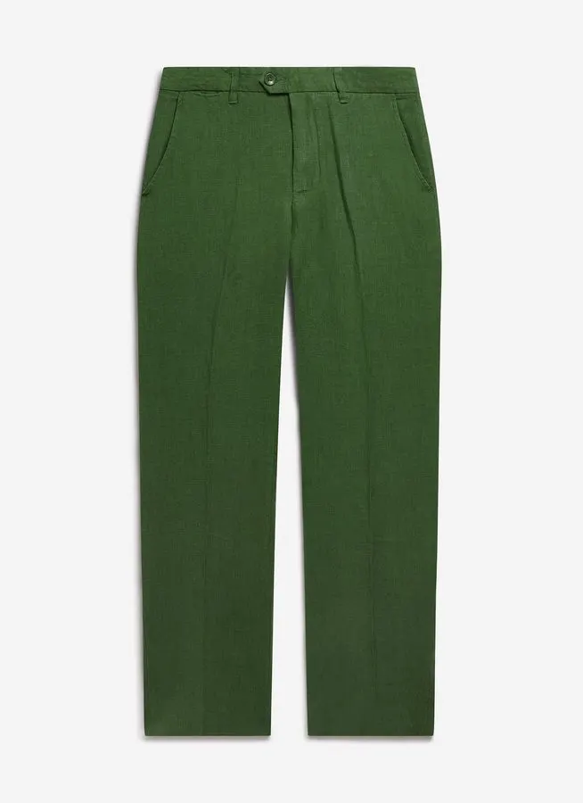 Forest Green Satin Cigarette Trousers