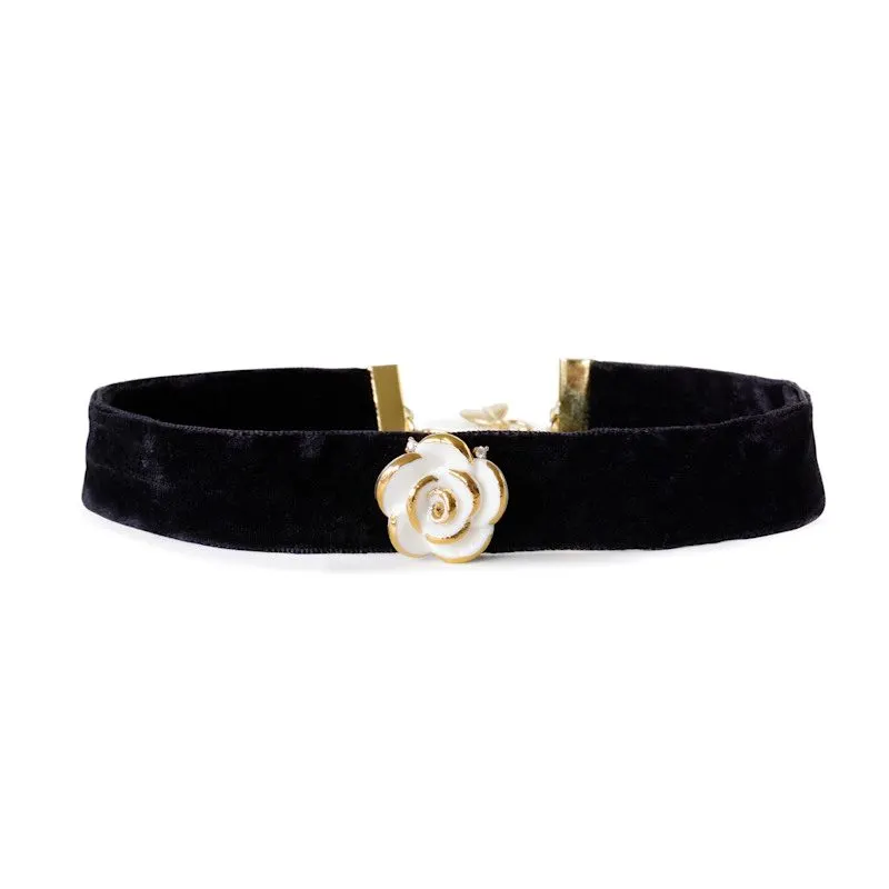 Velvet Noir Gold Choker