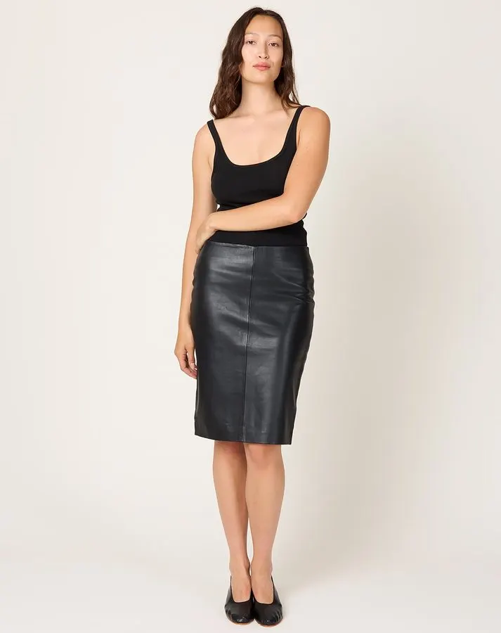 Noir Genuine Leather Pencil Skirt