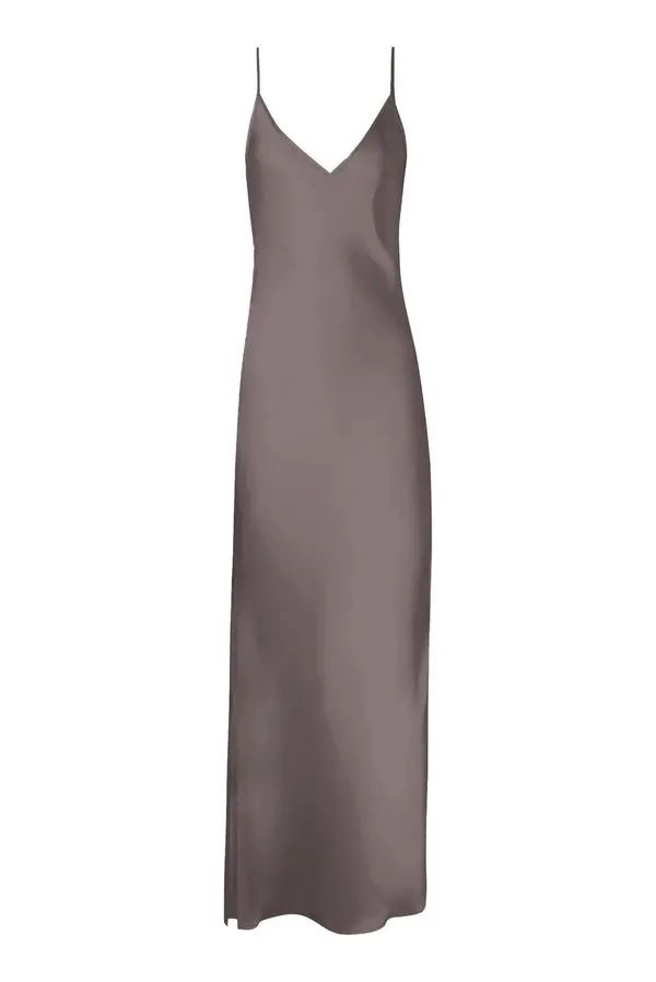 Smoke Grey Silk Slip