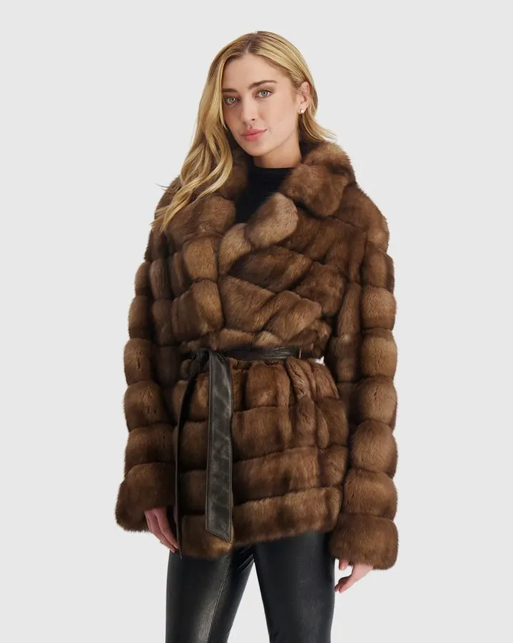 Sable Belted Overcoat