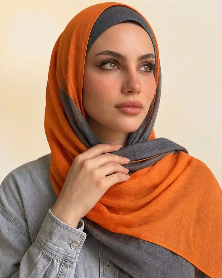 Smoked Amber Silk Georgette Scarf