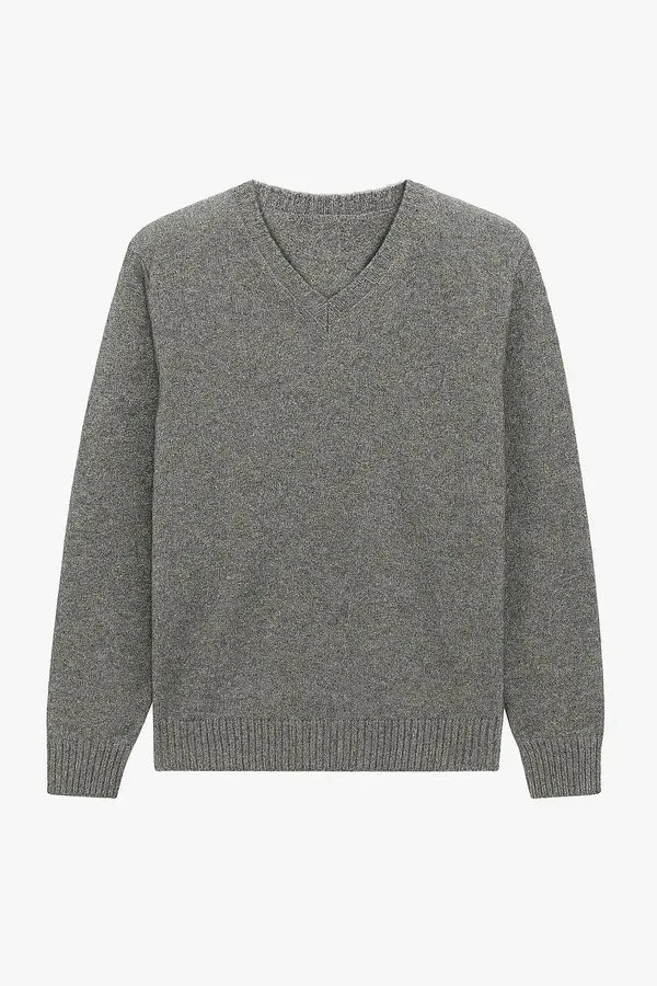 Heather Grey Wool Sweater