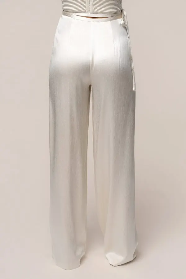 Champagne Satin-Back Trousers