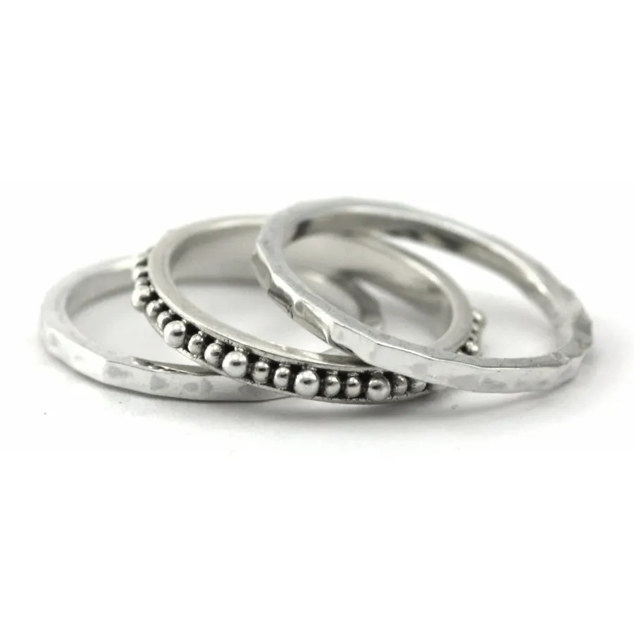 Stacked Silver Band Set